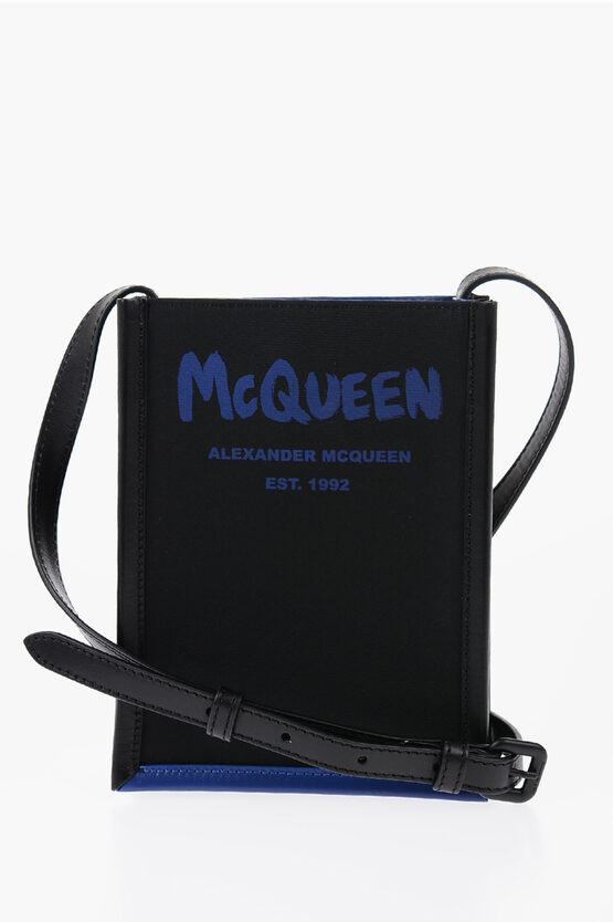 Alexander Mcqueen Leather Trimms Shoulder Bag In Animal Print