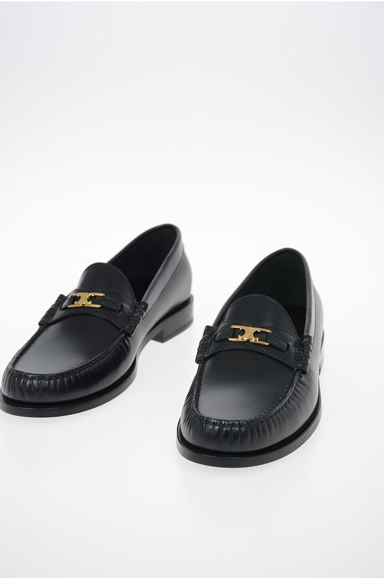 VIP【送料関税込】CELINE ALMA TRIOMPHE LEATHER BALLETS Celine Women Alma Triomphe Slingback in Glossy Calfskin