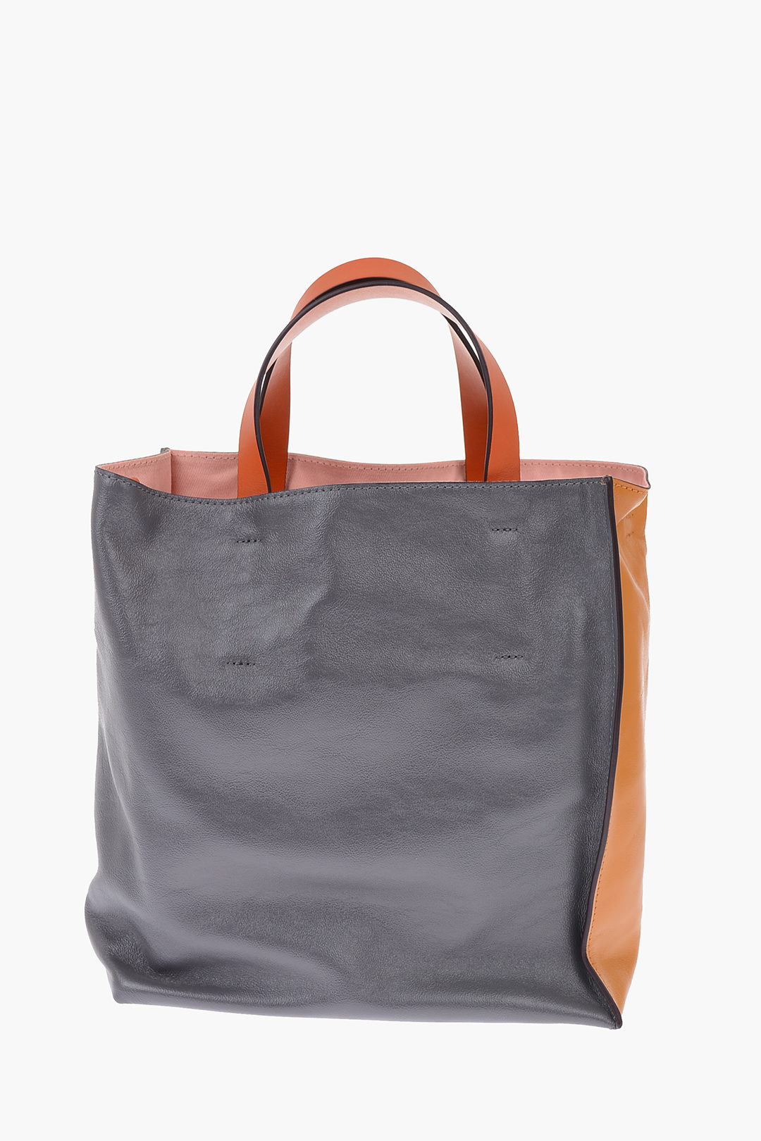 Marni leather two-tone MUSEO SOFT tote bag with double