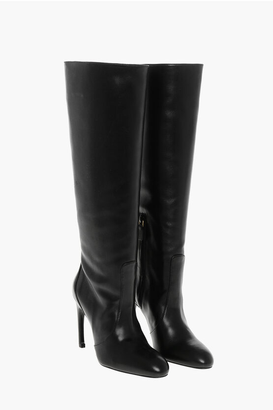 Stuart Weitzman Leather Under The Knee Boots 10cm In Black