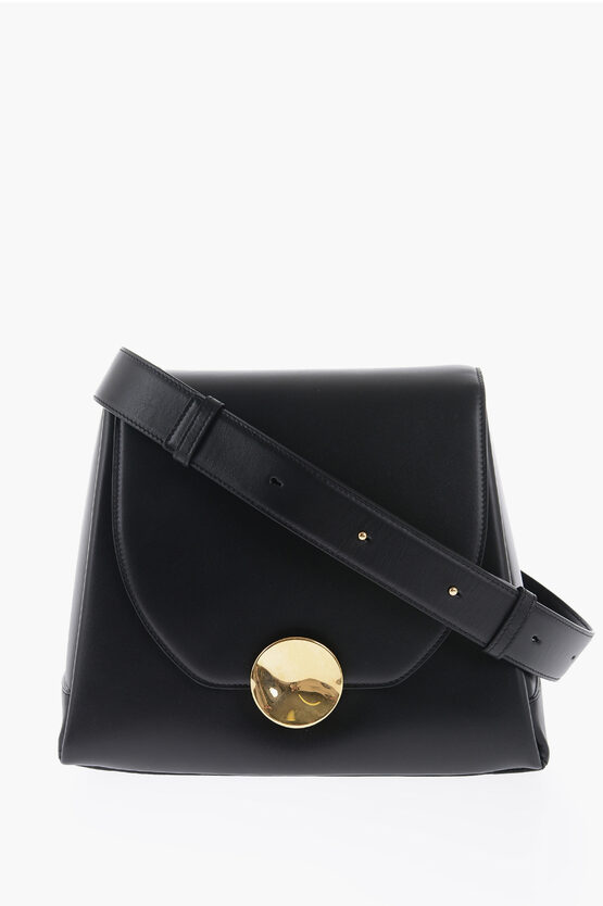 Jil Sander Leather Victor Shoulder Bag In Black
