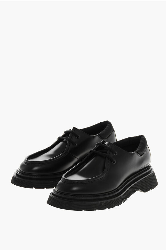 Dsquared2 Leather Wallabee Derby Shoes In Black