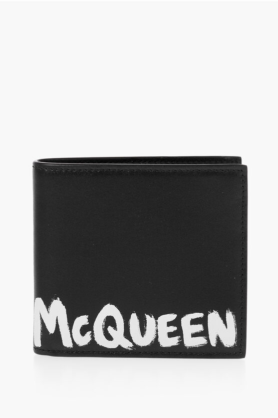 Shop Alexander Mcqueen Leather Wallet With Logo