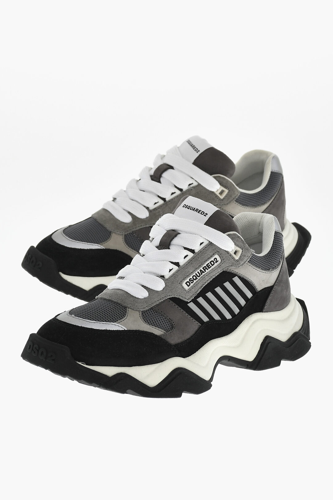 サマーラバーズ レザースニーカー/DSQUARED2 Dsquared2 - BOXER SNEAKERS (ホワイト) ロゴ レザースニーカー