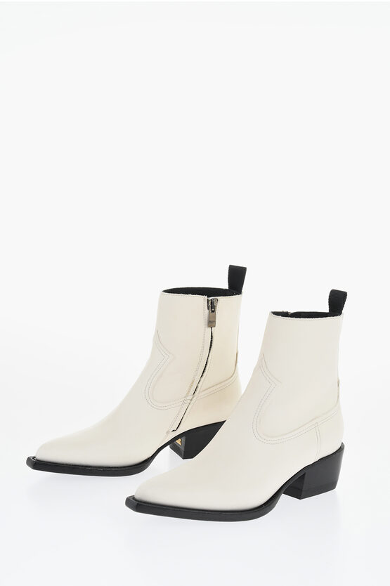 Golden Goose Leather Western Boots With Point Toe 5,5cm