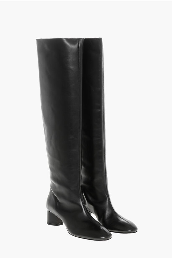 Aeyde Leather Willa Knee-high Boots Heel 5cm In Black