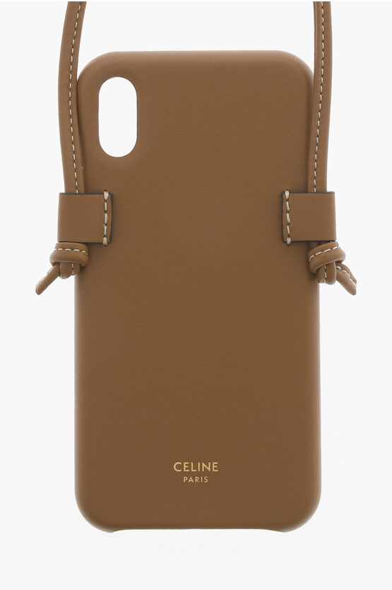 Shop Celine Leather Xs Iphone Neck Case