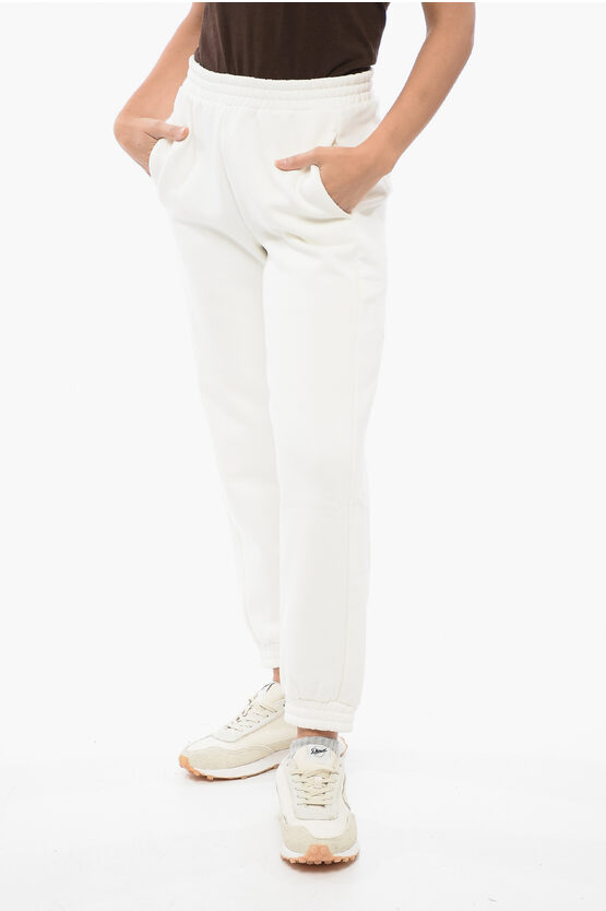 Max Mara Leisure Cotton Blend Fauno Cuffed Sweatpants In White