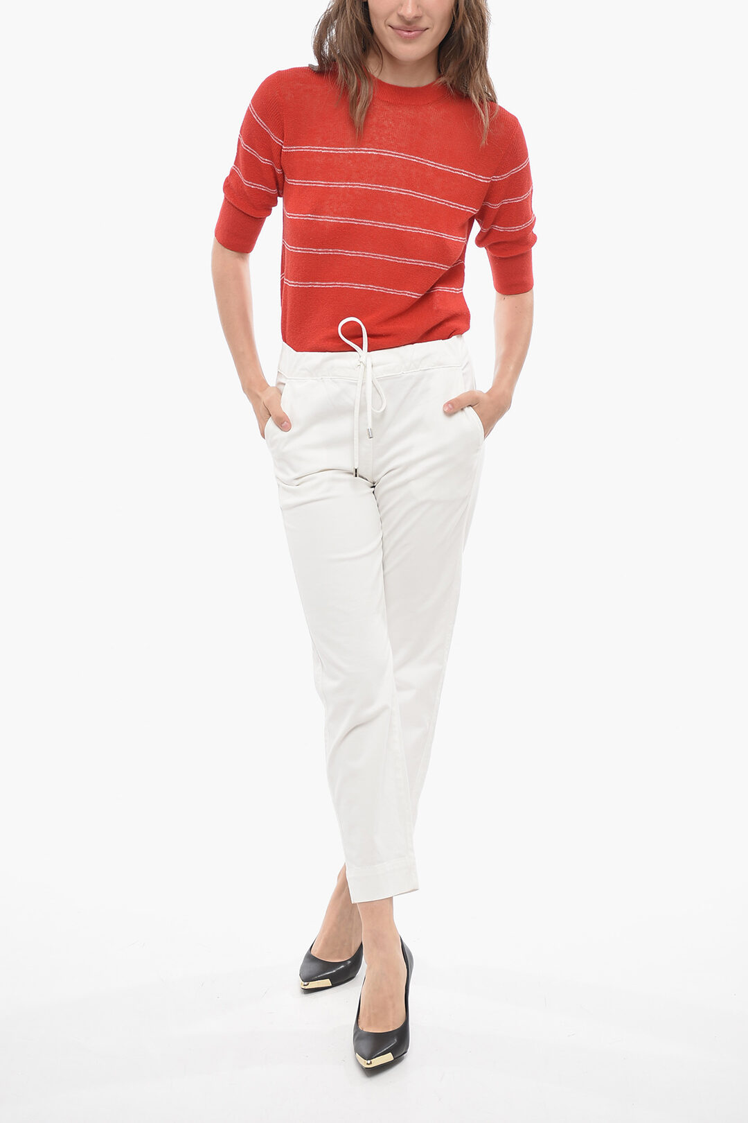 Max Mara LEISURE Cotton Blend TERRENO Panys with Elastic