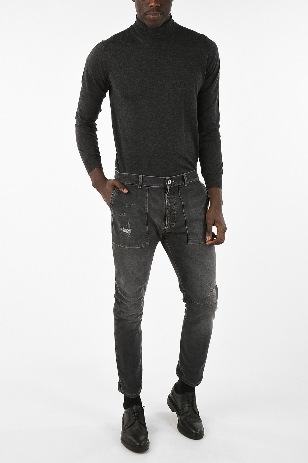 Brunello Cucinelli LEISURE FIT Destroyed Jeans 16cm men