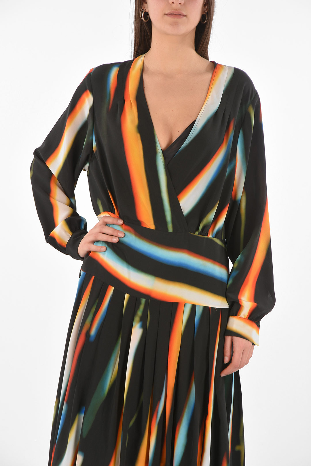 Dries Van Noten LEN LYE Pleated Skirt DOLTA Silk Midi Dress women