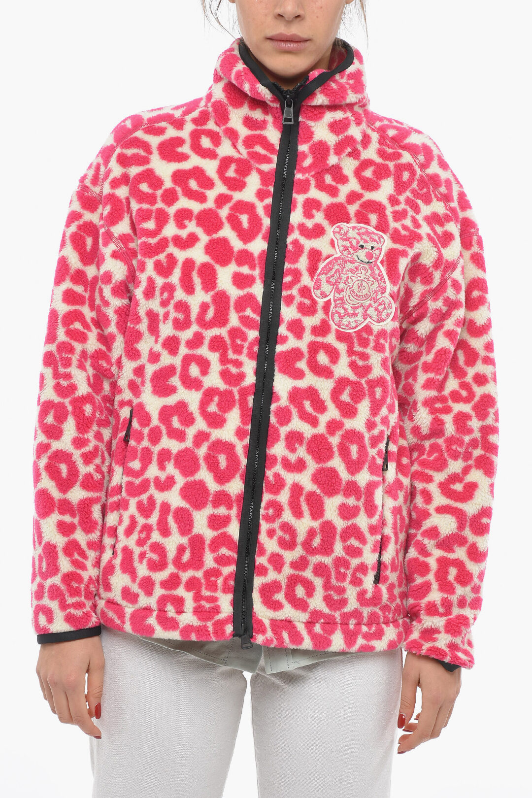 Leopard Print Teddy Zipped Hoodie