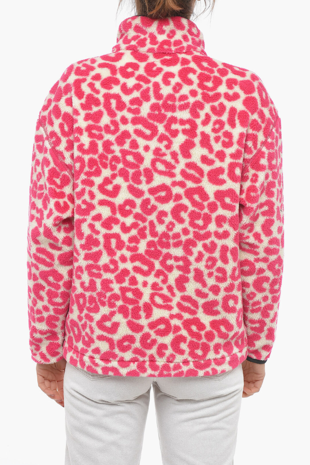 Moncler Leopard Print Teddy Zipped Hoodie women Glamood Outlet