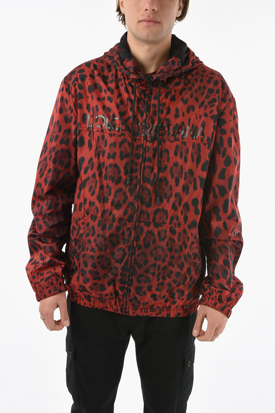 Dolce & Gabbana Leopard-printed Hooded Windbreaker with Waist ...