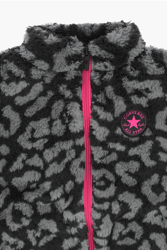 Leopard Printed Sherpa Jacket