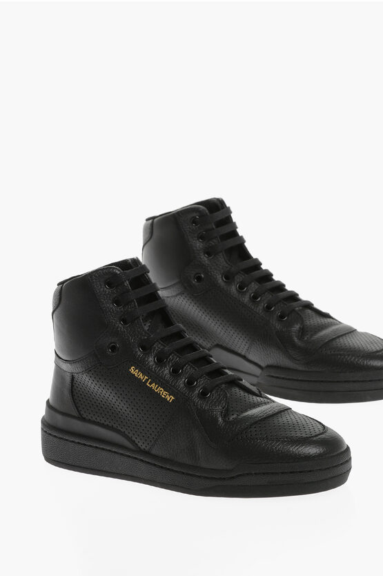 Saint Laurent Letaher High-top Sneakers In Black