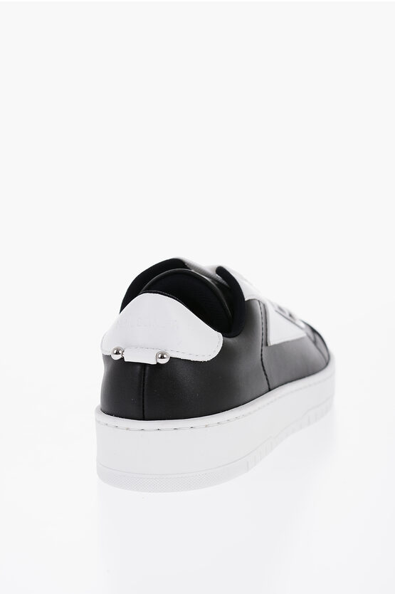 Lether Low-Top Sneakers with Piercing