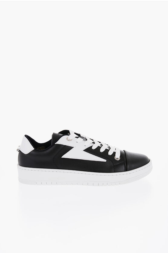 Lether Low-Top Sneakers with Piercing