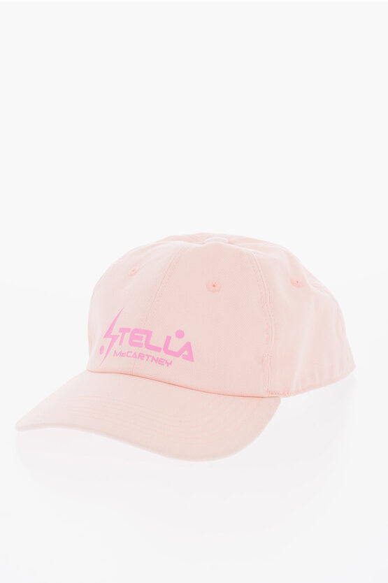 Stella Mccartney Lettering-logo Printed Cap In Pink