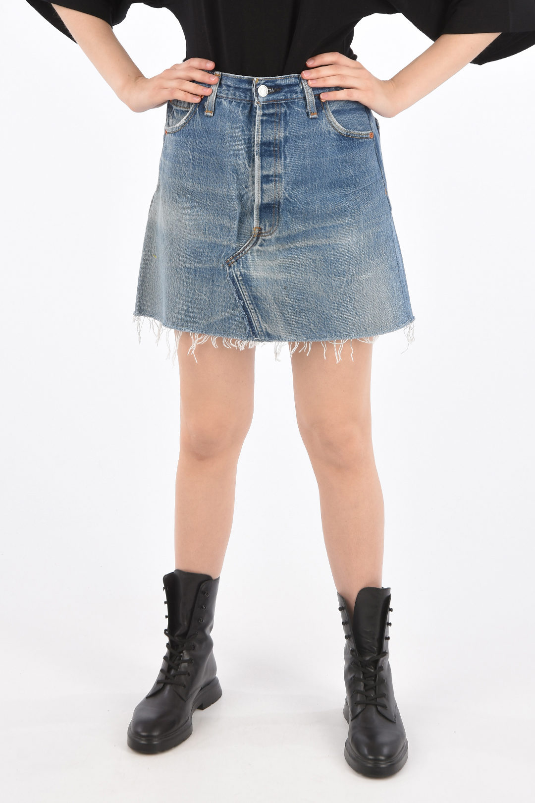 Re/Done LEVIS Denim High Rise Mini Skirt women - Glamood Outlet