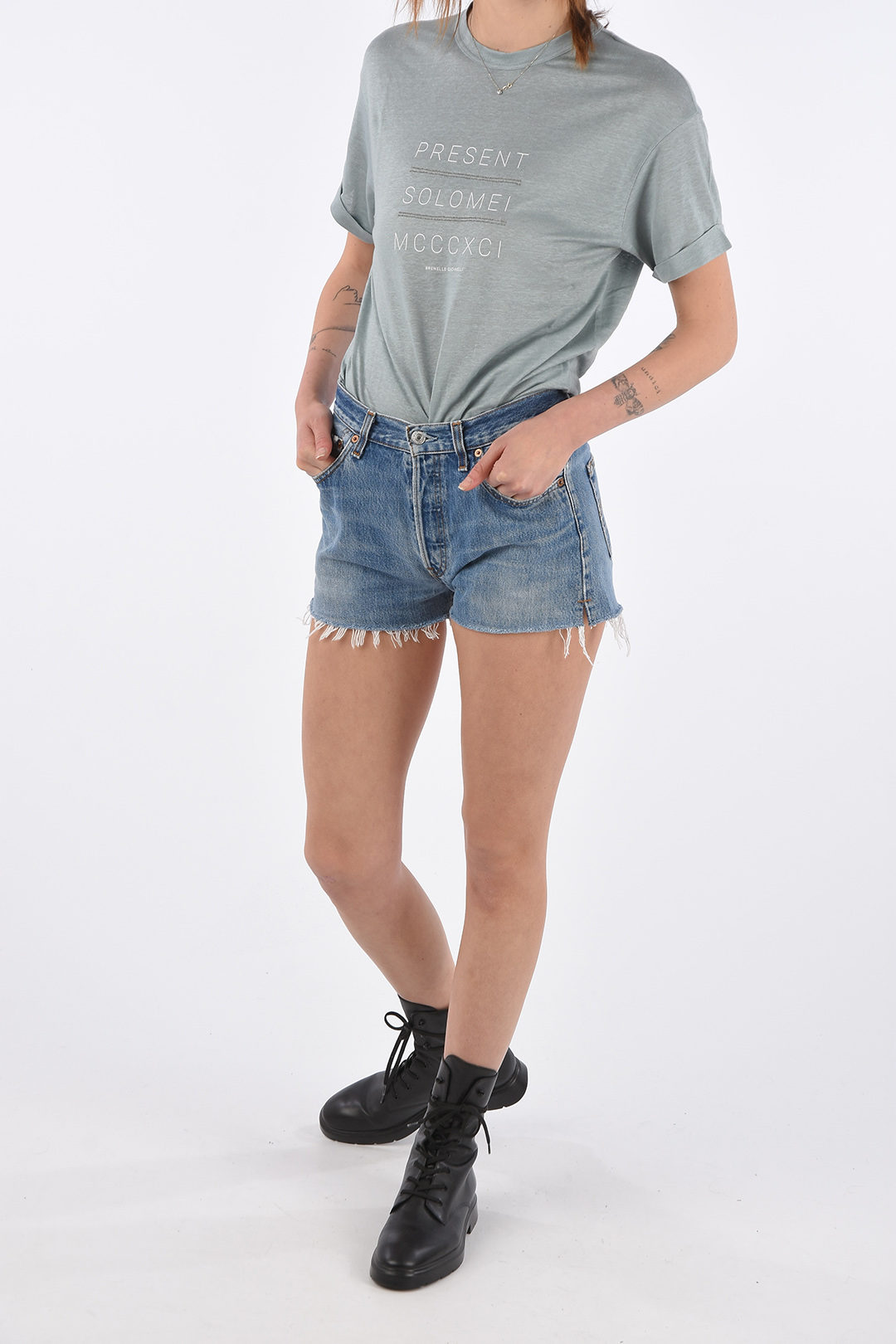 Re/Done LEVIS Frayed Hem Shorts women - Glamood Outlet