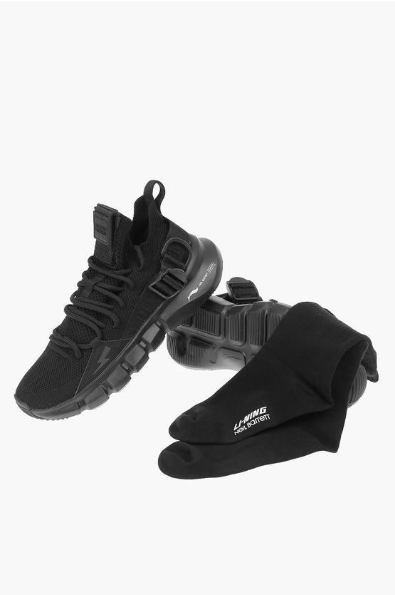 Neil Barrett Li-ning Fabric Essence 2.3 Bolt Sneakers In Black