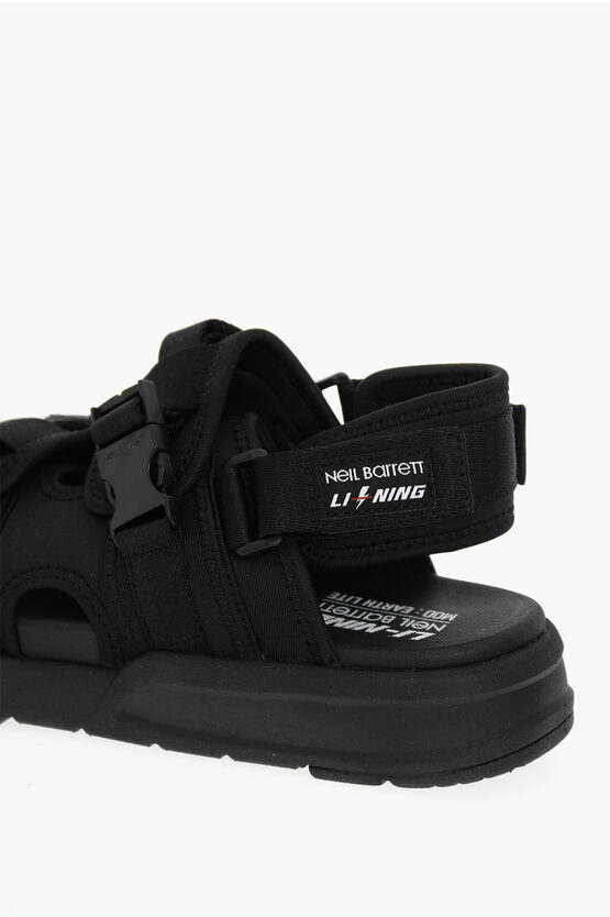 LI-NING Solid Color Double-Buckle Sandals with Socks