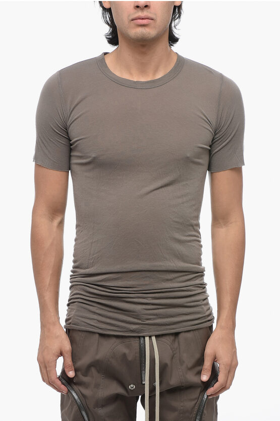 Shop Rick Owens Lido Silk Blend Crew Neck T-shirt