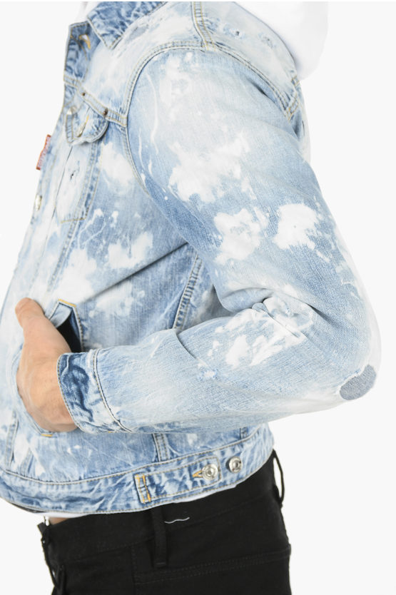 Dsquared2 Light Wash DAN JEAN Distressed Denim Jacket men - Glamood Outlet