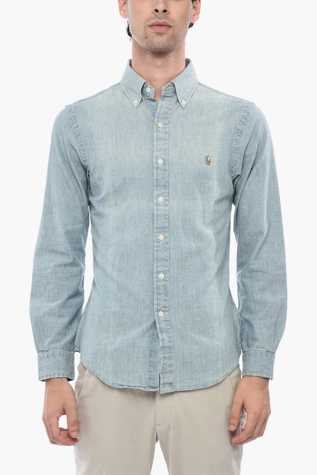 Ralph lauren denim slim fit shirt on sale