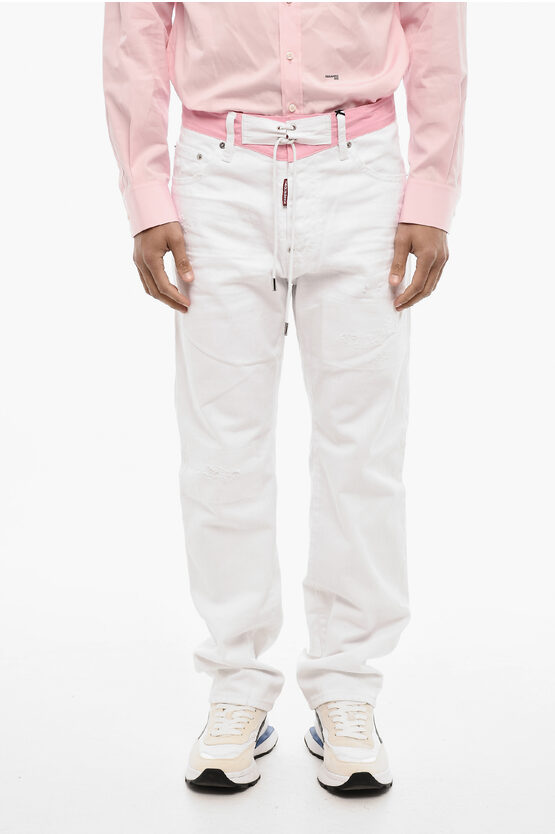 Dsquared2 Stretch Cotton Trouser With White Bull Tag