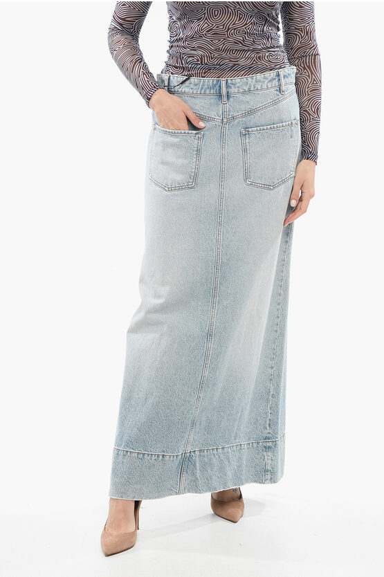Sportmax Light-washed Denim Piavade Skirt