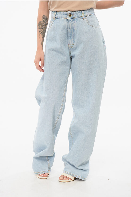 Etro Light Washed Mom Fit Denims With Embroideries 25cm