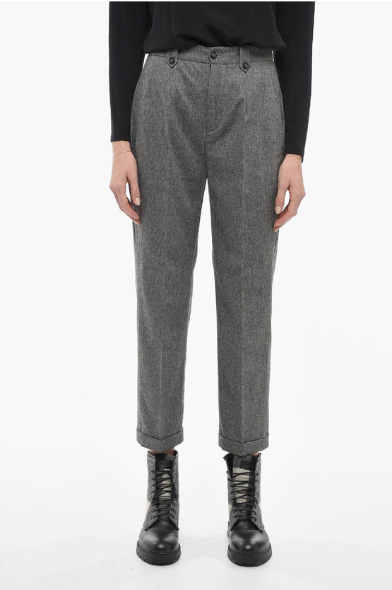 WOOLRICH LIGHT WOOL PANTS WITH PLEATS 