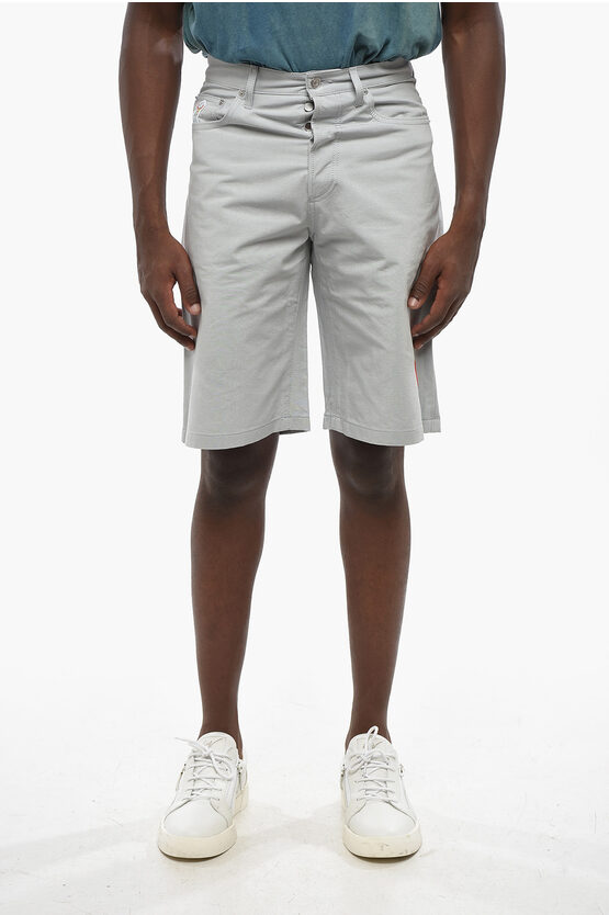 Dior Lightweight Cotton 5-pockets Pants With Embroidered Logo In Gray