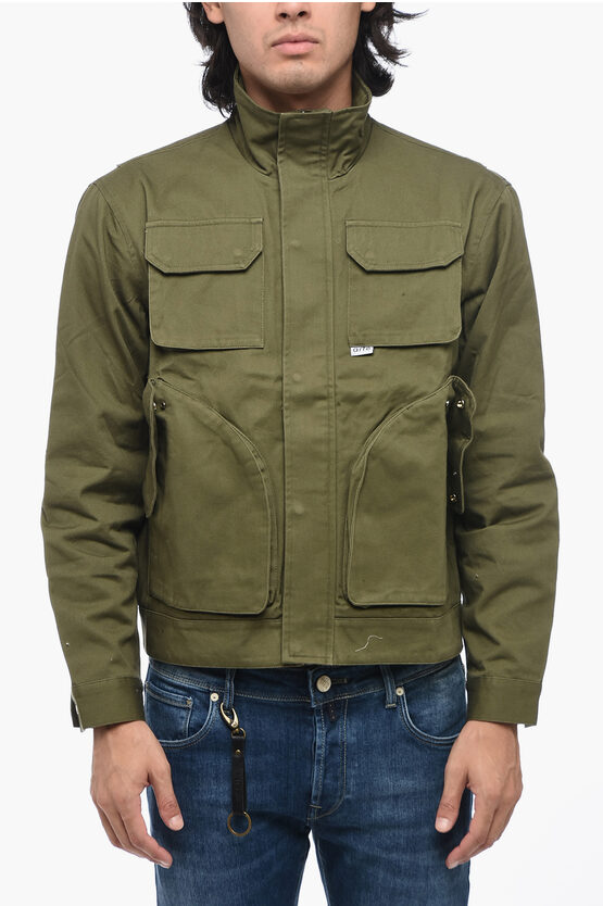 Shop Arte Lightweight Cotton Jaden Utility Jacket With Hidden Closure