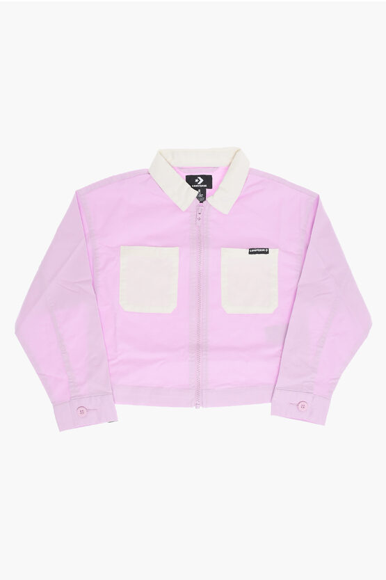 Converse Lightweight Cotton Overshirt With Double Breast Pocket And Z