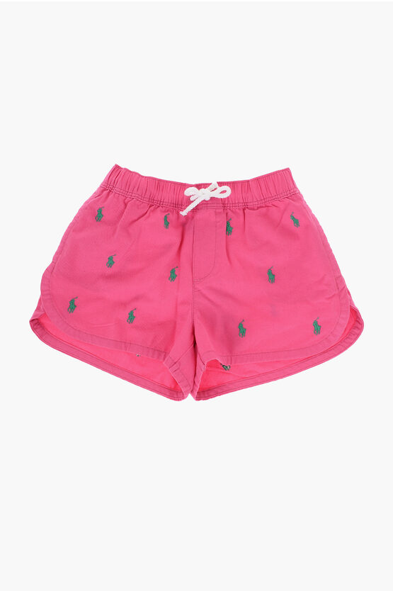 Polo Ralph Lauren Lightweight Cotton Shorts With All-over Embroideries