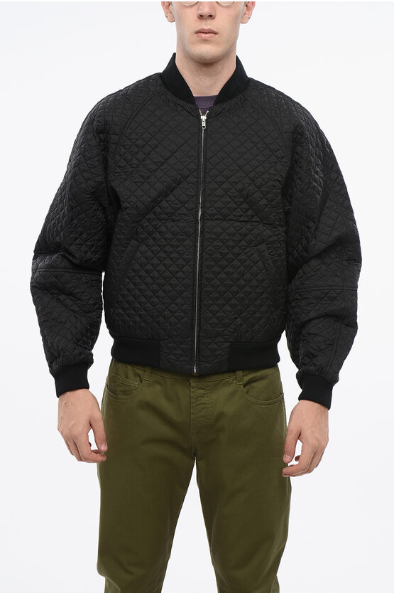 Random Identities Lightweight Quilted Bomber In Black