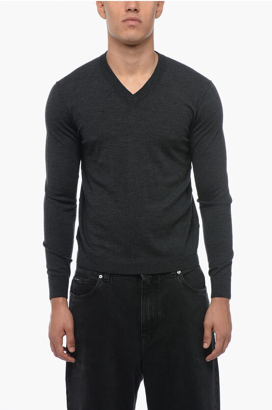 Shop Allude Lightweight Virgin Wool Sweater With V-neck