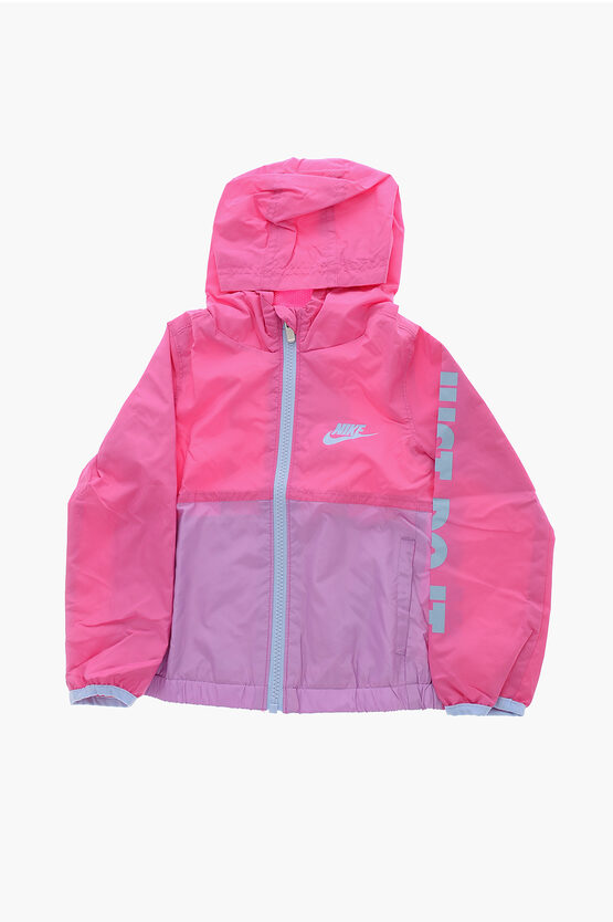 Nike Kids' Lightweight Windbreaker Jacket With Hood In Pink