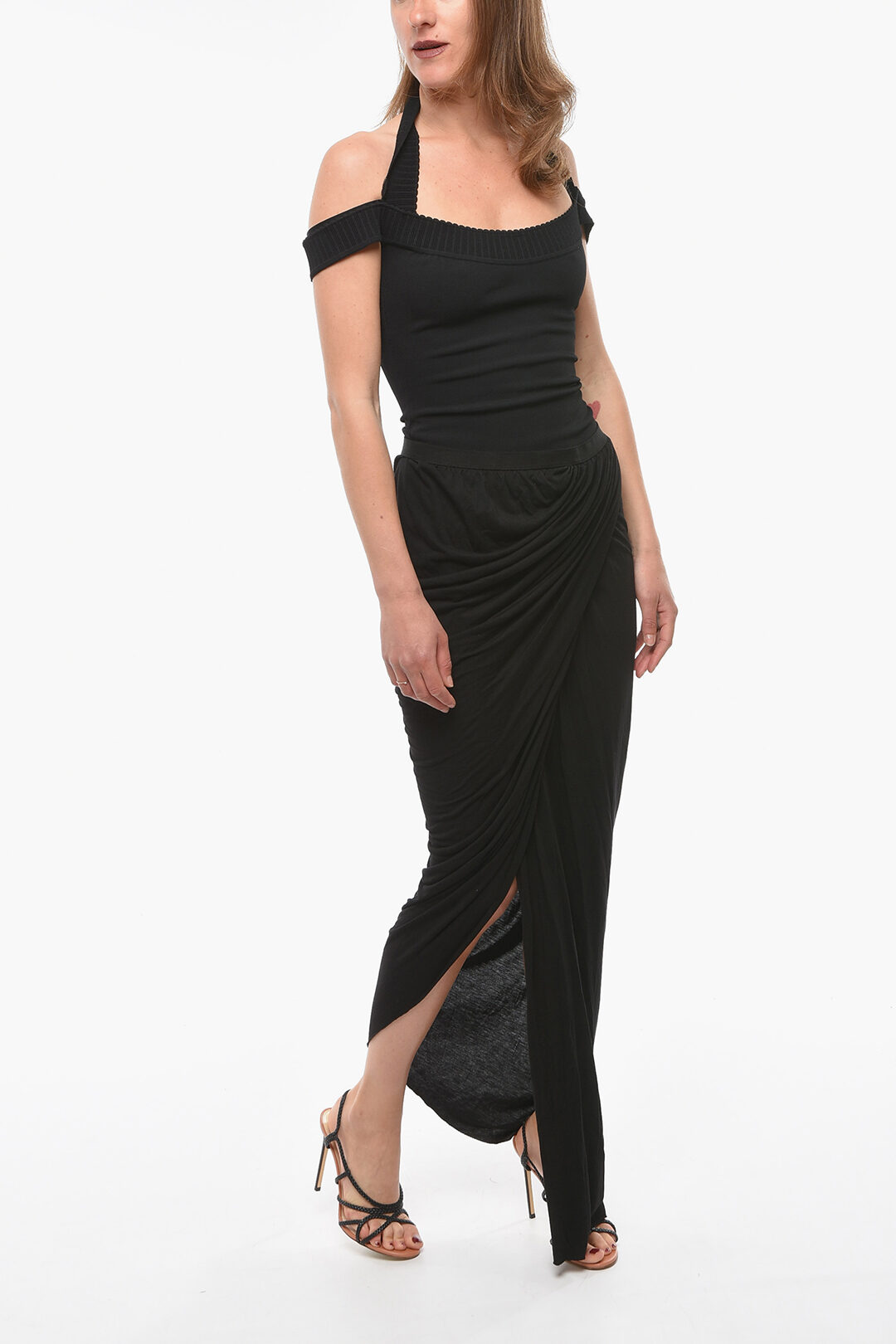 【Rick Owens】リリーズ スヴィタ ミディスカート Rick Owens LILIES Draped VERED Midi Skirt with Side Slit