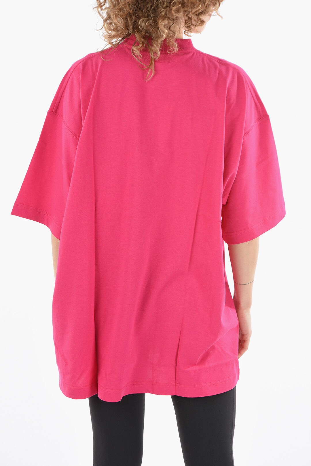 Tシャツ・カットソー VETEMENTS FW23 'Monogram' blouse (WE54SH100H HOTPINK) Women's V-Neck Short Sleeve Silhouette T-Shirt (Heather