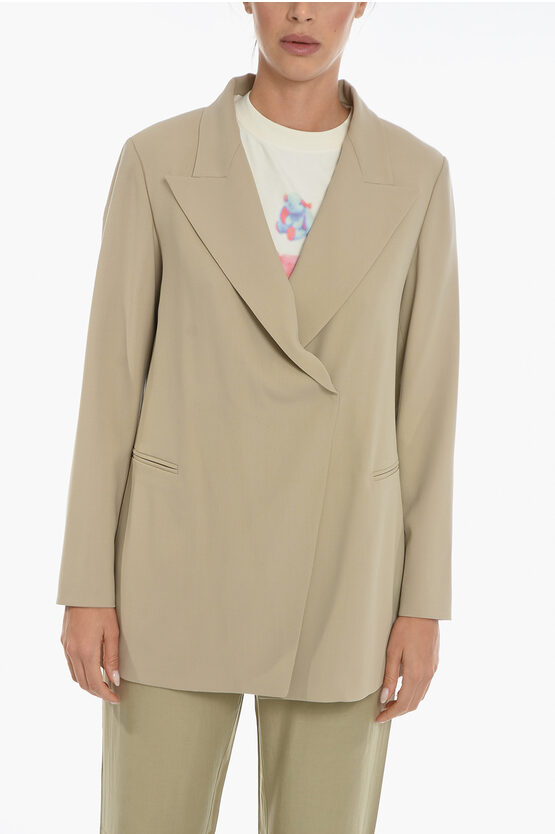 Fabiana Filippi Lined Double Breasted Blazer Qith Jetted Pockets In Green