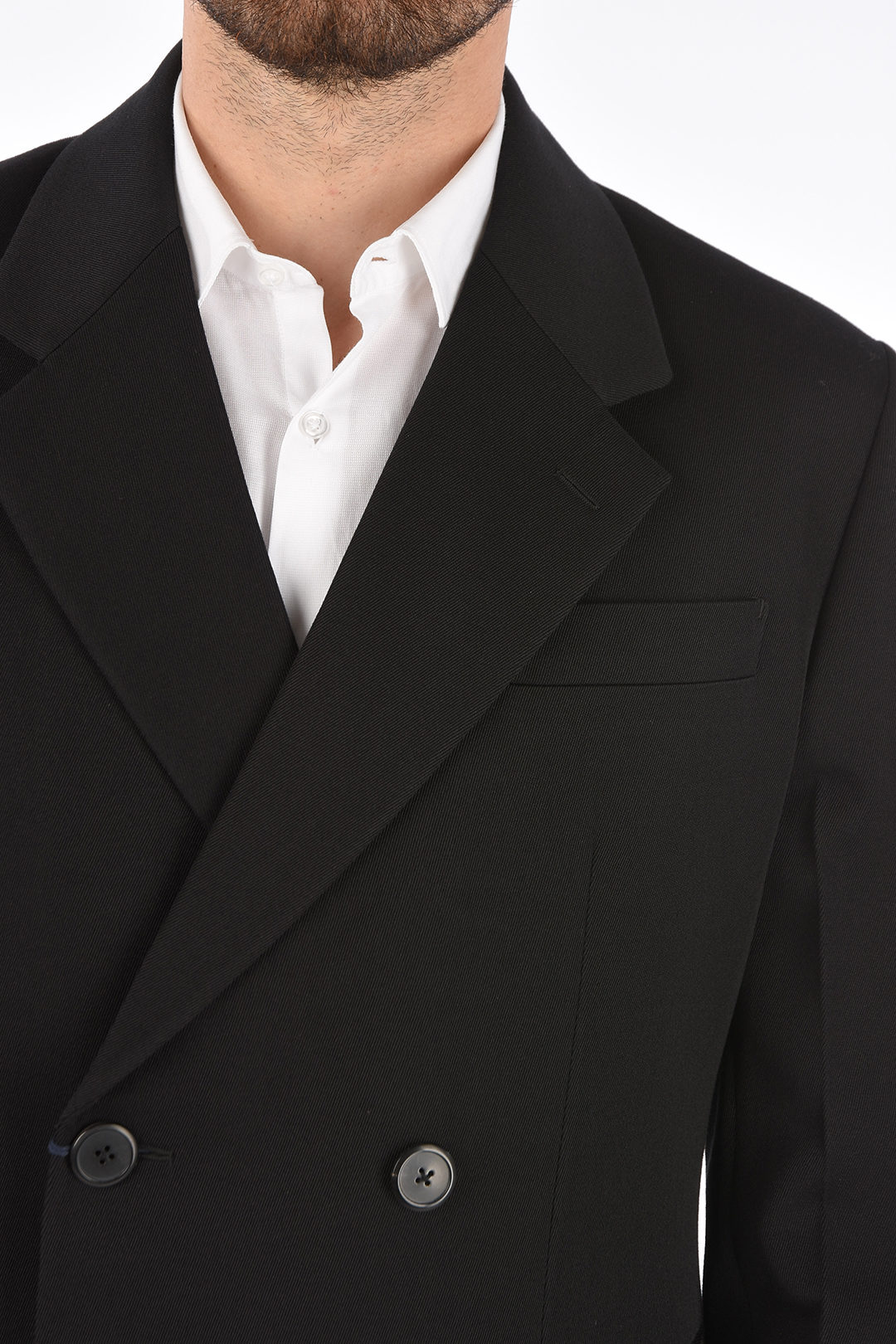 ジャケット Prada Double-breasted jacket Anthracite Gray Double-breasted Vintage-look Rush Stitch
