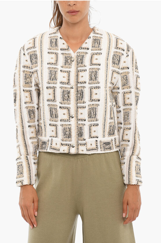 Iro Lined Embroidered Jacket In Neutral