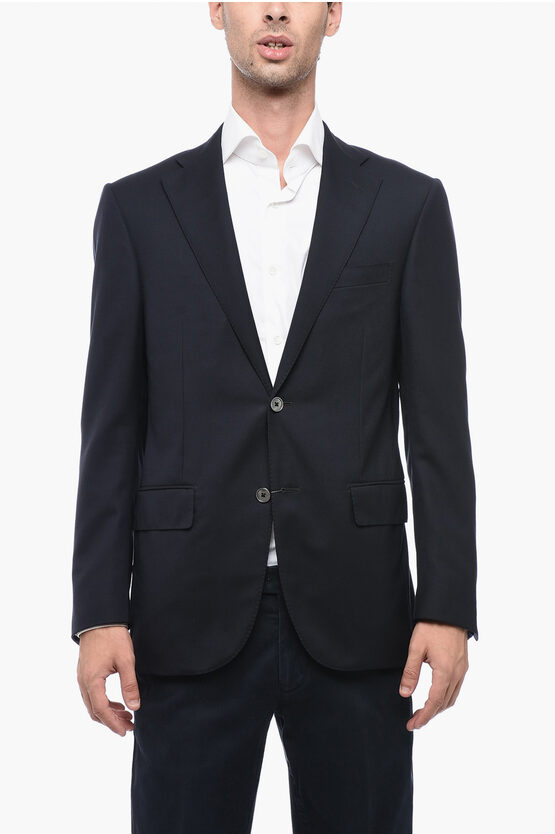 Shop Corneliani Lined Leader Single Breasted Blazer With Flap Pockets