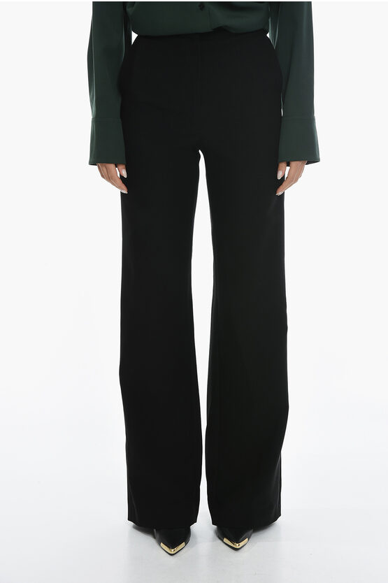 Monot Lined Paazzo Pants With Welt Pockets In Black