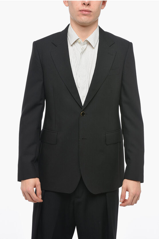 Pt01 Lined Single-breasted Blazer With Flap Pockets In Blue