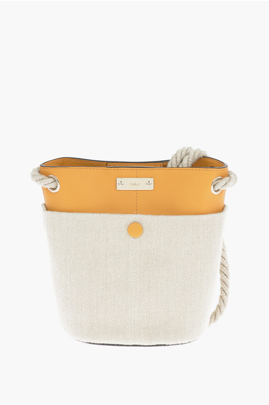 Chloé Linen And Calf Leather Key Small Bucket Bag
